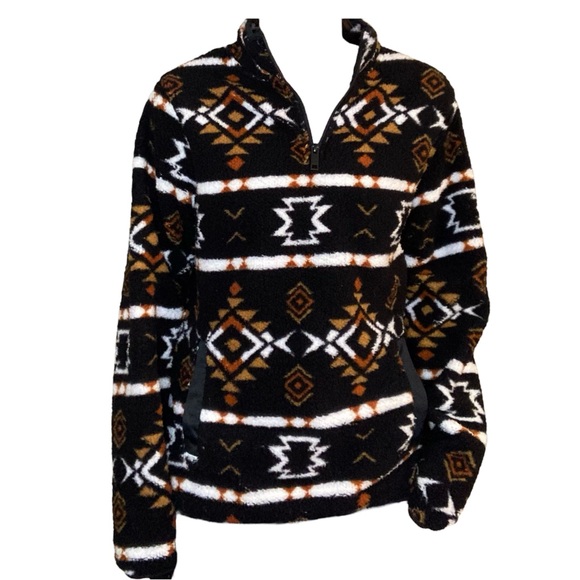 Canada Weather Gear NWT black patterned quarter zip jacket - Picture 2 of 11